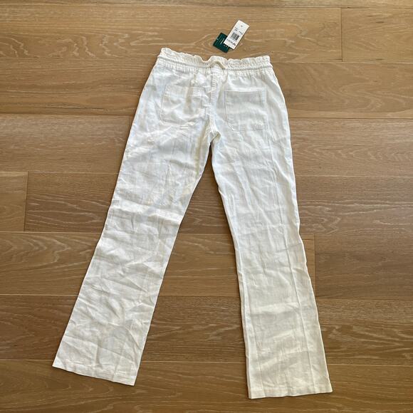 ROXY Oceanside Linen Blend White Pants XS - Picture 4 of 8